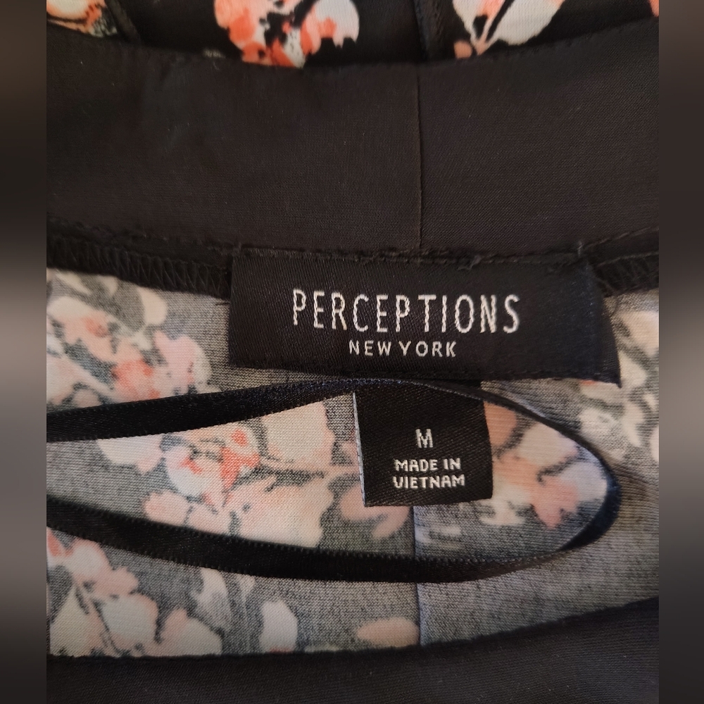Perceptions Black and Coral Floral Sleeveless Midi Dress. NEW - Picture 8 of 11